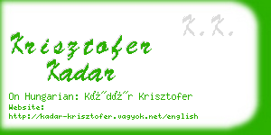 krisztofer kadar business card